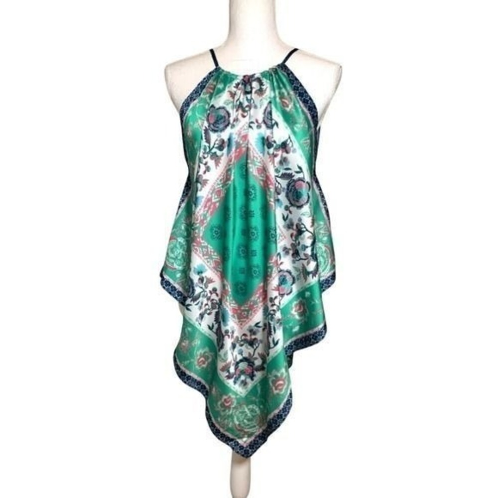 Skies Are Blue Handkerchief Festival Floral Boho‎ Top Size XS/Small NWT